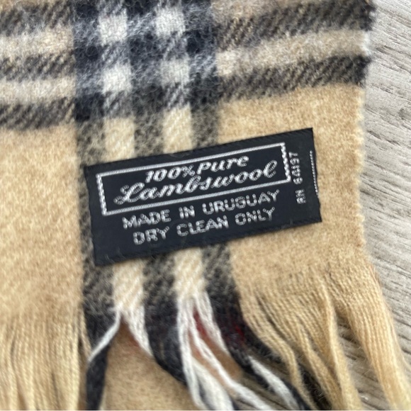 Pure Lambswool Tan and Black Scarf - Picture 2 of 4